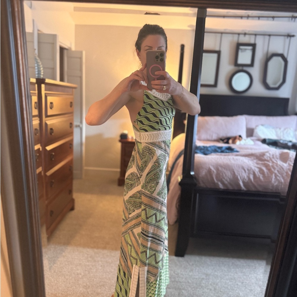 Calypso St. Barth Vibrant Green Halter Dress
